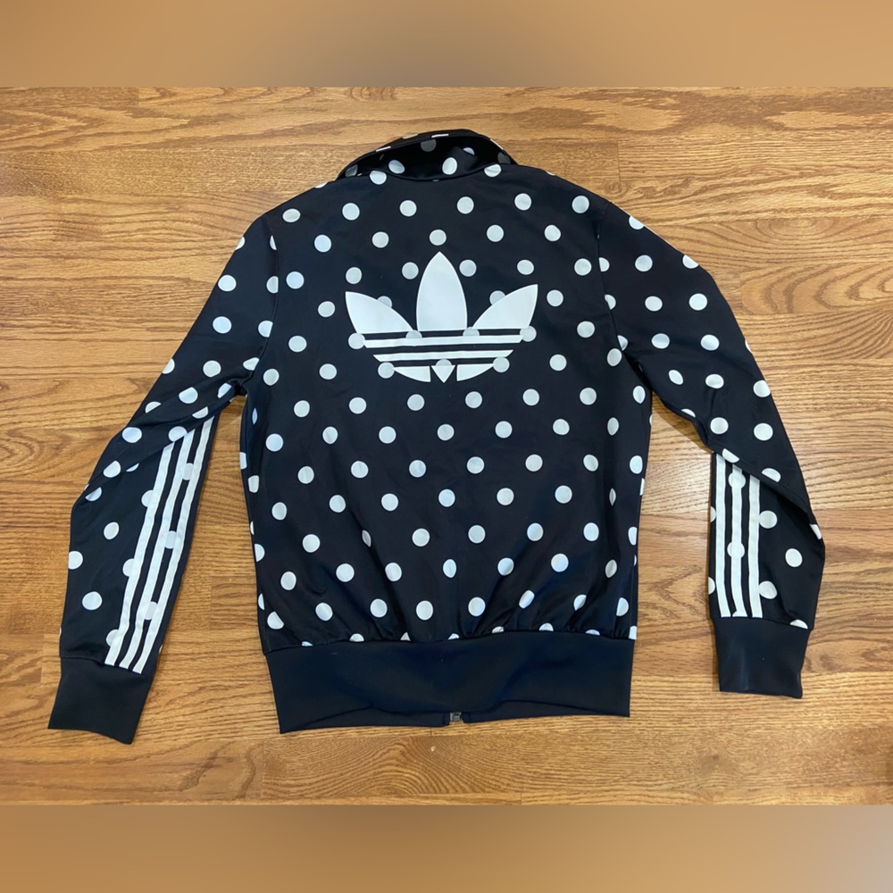 Vintage 2015 adidas firebird Black & White Polka Dot track jacket - Picture 10 of 12